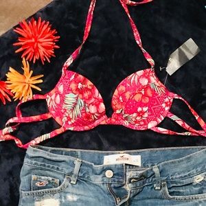 Red Hollister bikini top
